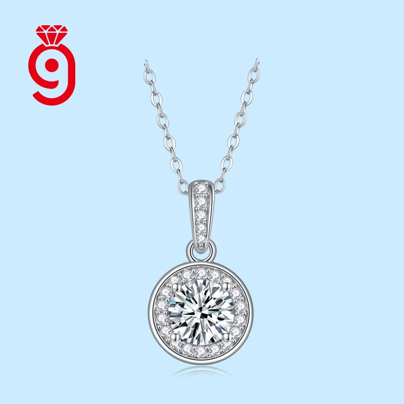 Wholesale High Quality Hot Sale Personalised Round Moissanite Eternal Hope Necklace Sterling Silver Jewelry Women Chain Necklace