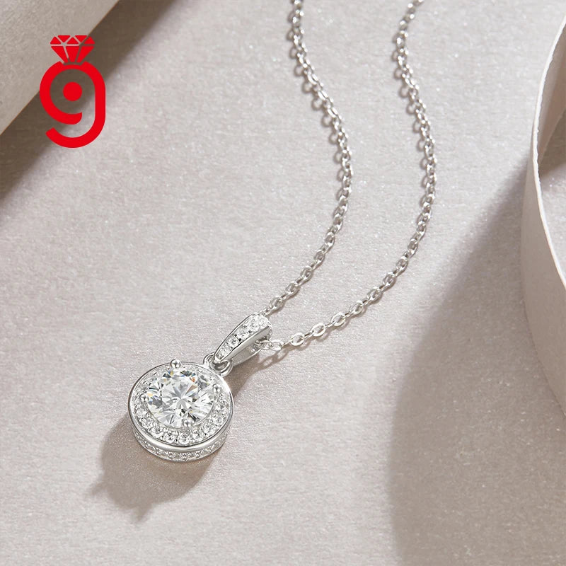 Wholesale High Quality Hot Sale Personalised Round Moissanite Eternal Hope Necklace Sterling Silver Jewelry Women Chain Necklace
