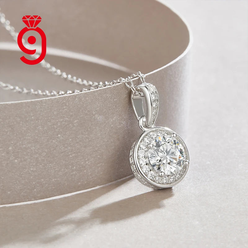 Wholesale High Quality Hot Sale Personalised Round Moissanite Eternal Hope Necklace Sterling Silver Jewelry Women Chain Necklace