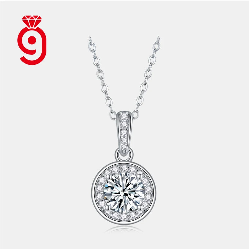 Wholesale High Quality Hot Sale Personalised Round Moissanite Eternal Hope Necklace Sterling Silver Jewelry Women Chain Necklace