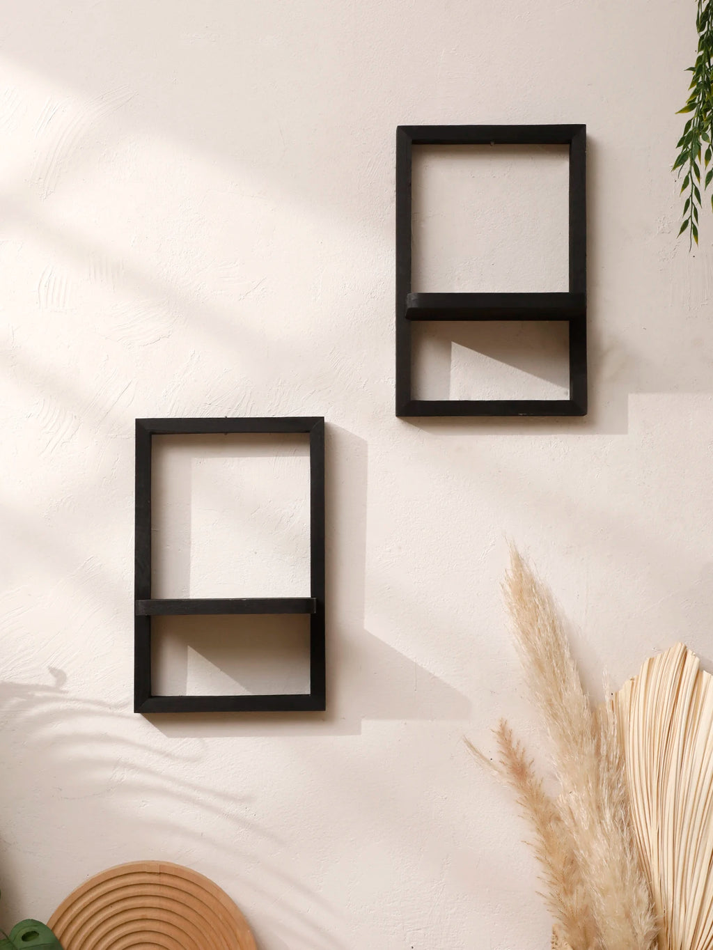 Wooden Display Shelf Floating Shelves Rustic Wall Black Storage Wood Shelves for Bedroom Kitchen Over Toilet Small Wall Mounted